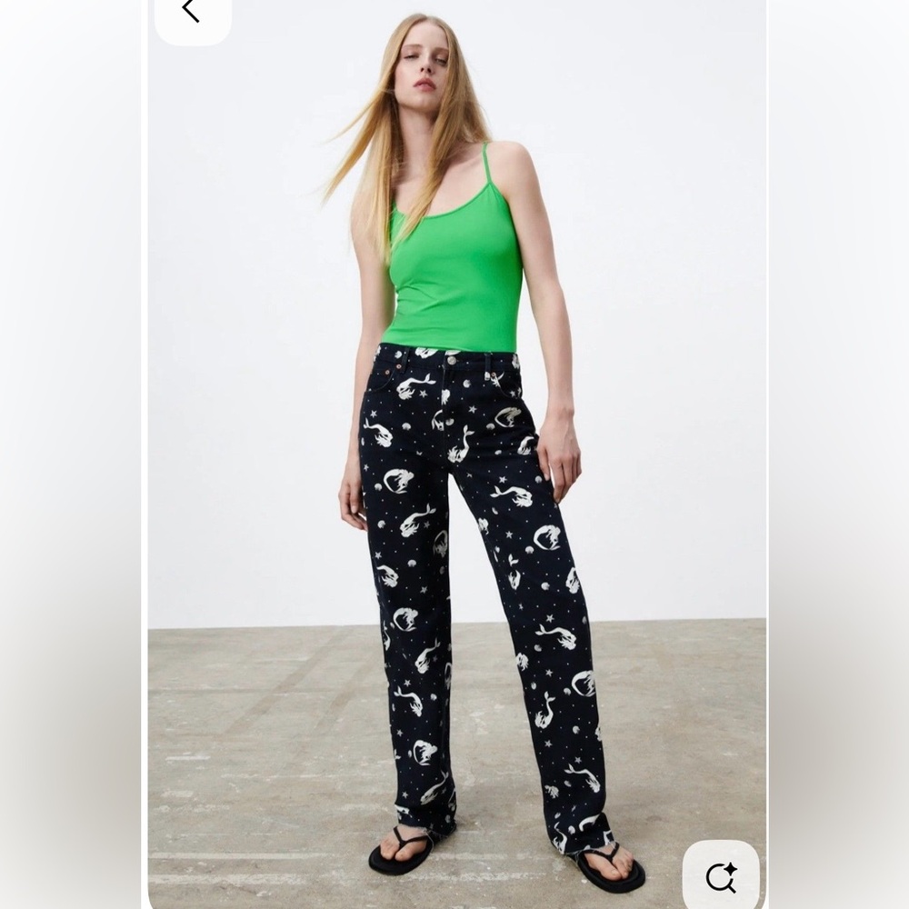 Zara Black Relaxed Fit Jeans